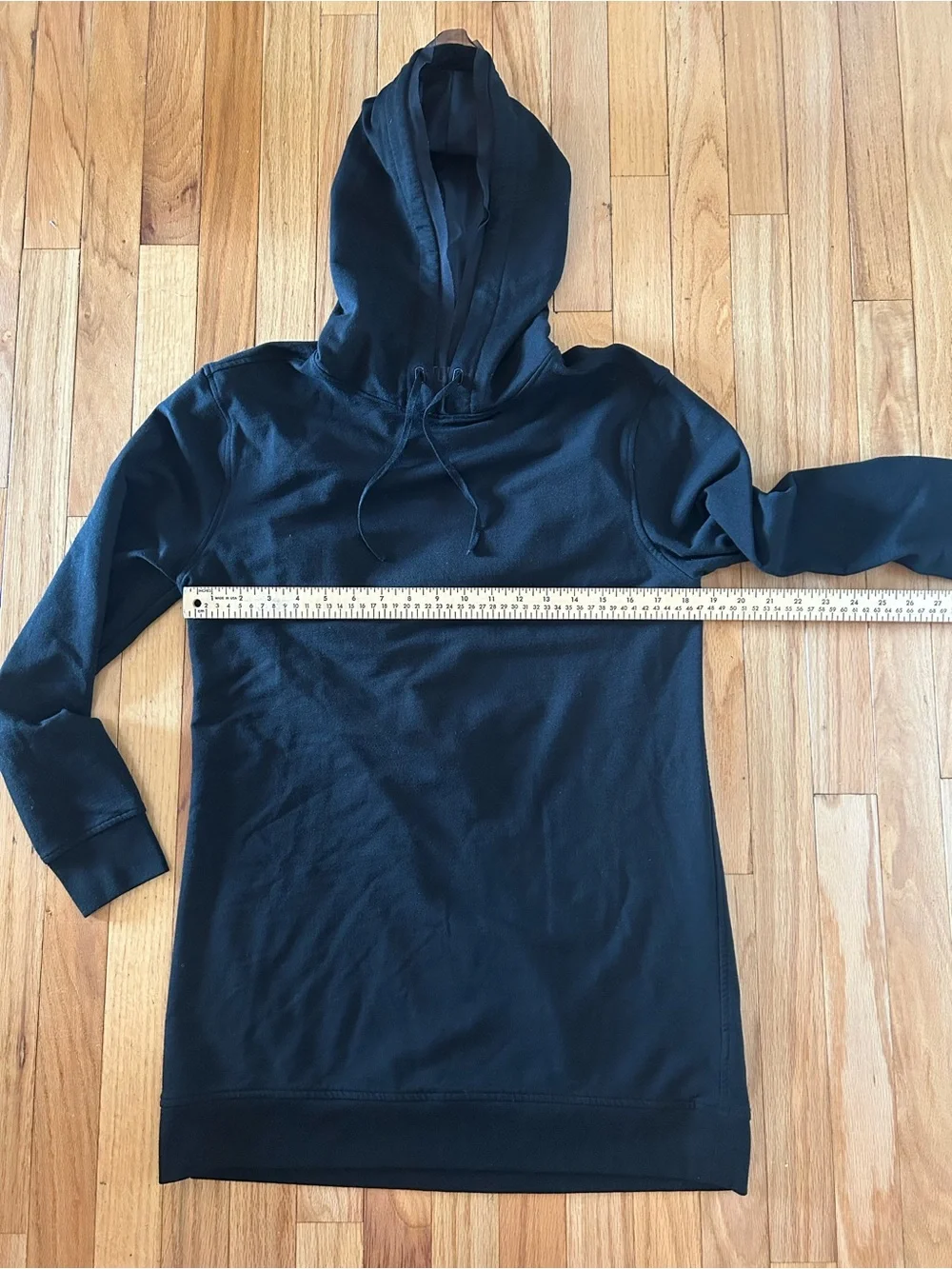 Victoria Sport Open Cutout Drape Back Tunic Hoodie Sweatshirt Black S